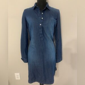 Old Navy Blue Denim Long sleeve Shirt Dress, Medium Tall